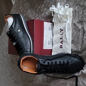 NWT Bally Bredy Black Leather Low-top Sneakers Size 11